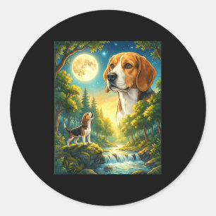 Adesivo Uivando para o meme da lua animal cachorro beagle 