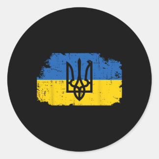 Adesivo Ukraine Flag Trident Symbol Ukrainian Tryzub Women