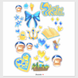 Adesivo Ukraine scrapbook stickers blue yellow