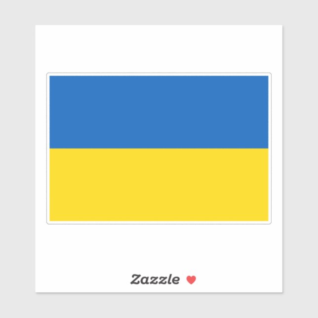 Adesivo Ukrainian flag. I support Ukraine. (Folha)