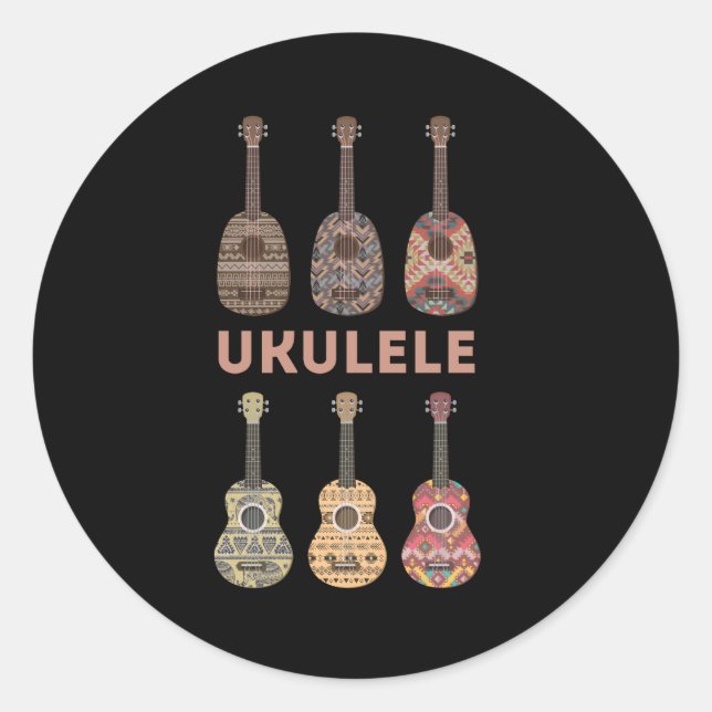 Adesivo Ukulele do Havaí: Instrumentos Musicais (Frente)