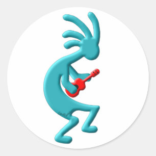 Adesivo Ukulele do nativo americano de Kokopelli