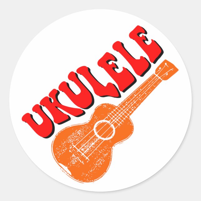 Adesivo Ukulele Groovy Text Art (Frente)