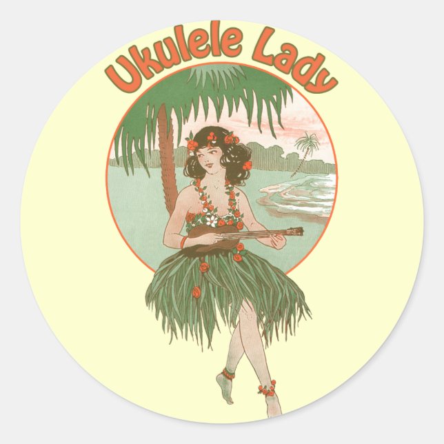 Adesivo Ukulele Lady #1 Sticker (Frente)