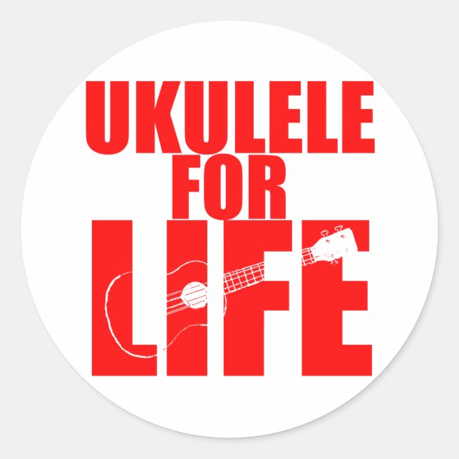 Adesivo Ukulele Vermelho (Frente)