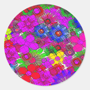 Adesivo Última Arte de Design de Padrão Floral Colorida In