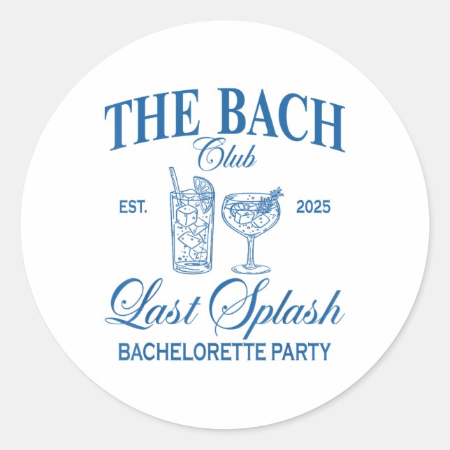 Adesivo Última Bachelorette Splash Beach do Bach Club 2025 (Frente)