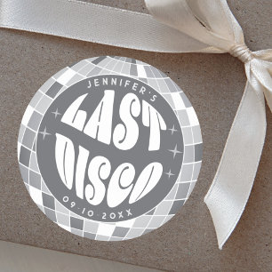 Adesivo Última Disco Festa de Solteira Retro Groovy 70s