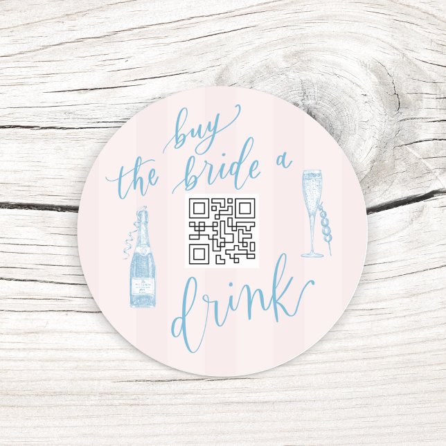 ADESIVO ÚLTIMA PASSAGEM NO COMPRAR DA COSTA O BRIDE UMA BE (LAST TOAST ON THE COAST- Buy the bride a drink custom QR code sticker- Bachelorette Party Supplies)