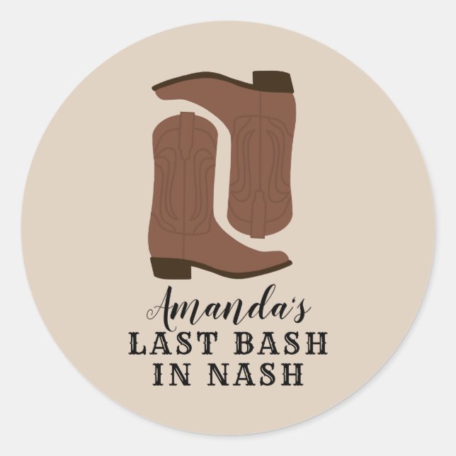Adesivo Último Bash em Nash Bachelorette Boots (Frente)