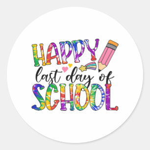Adesivo Último Dia De Estudantes De Formação De Tie Dye