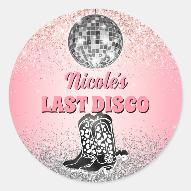Adesivo Último Disco Retro Bachelorette Personalizado (Frente)