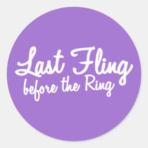 Adesivo Último Fling antes do anel no branco