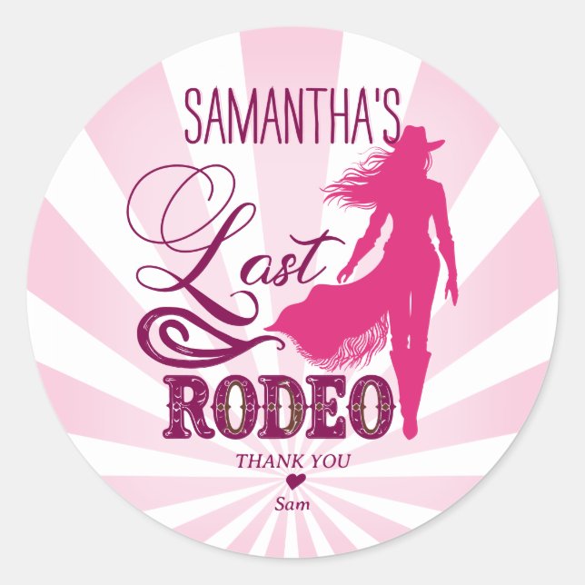 Adesivo Último Rodeo Rosa Vaqueira Vermelha Nash Bash Desp (Frente)