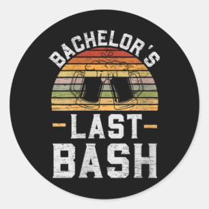 Adesivo Último Solteiro de Bash Vintage Groomsquad Gro