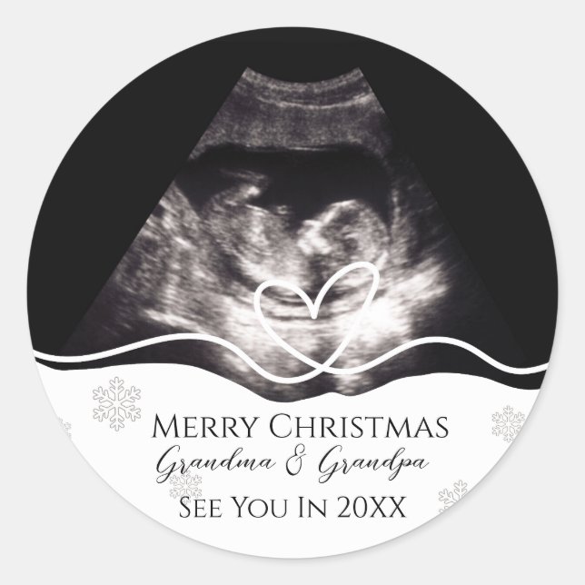 Adesivo Ultrasound Grandparents Pregnancy Announcement (Frente)