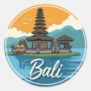 Adesivo Ulun Danu Bali Indonésia Viagem Abstrata