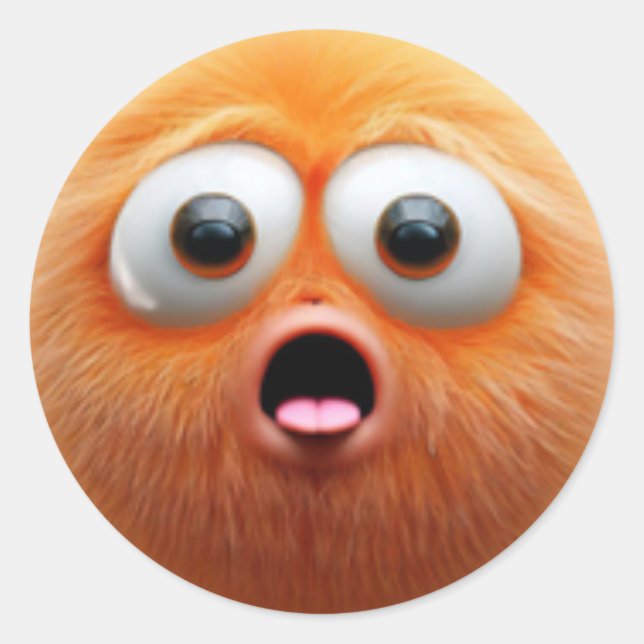 Adesivo Um adorável personagem de bola laranja-felpudo sur (Frente)