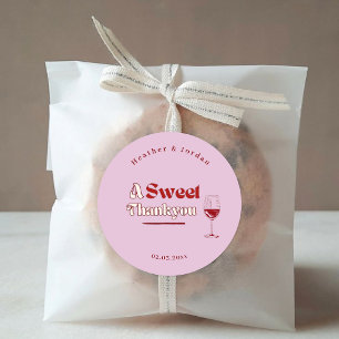 Adesivo Um Agradecimento Doce Vinho Tinto Rosa Favor de Ca