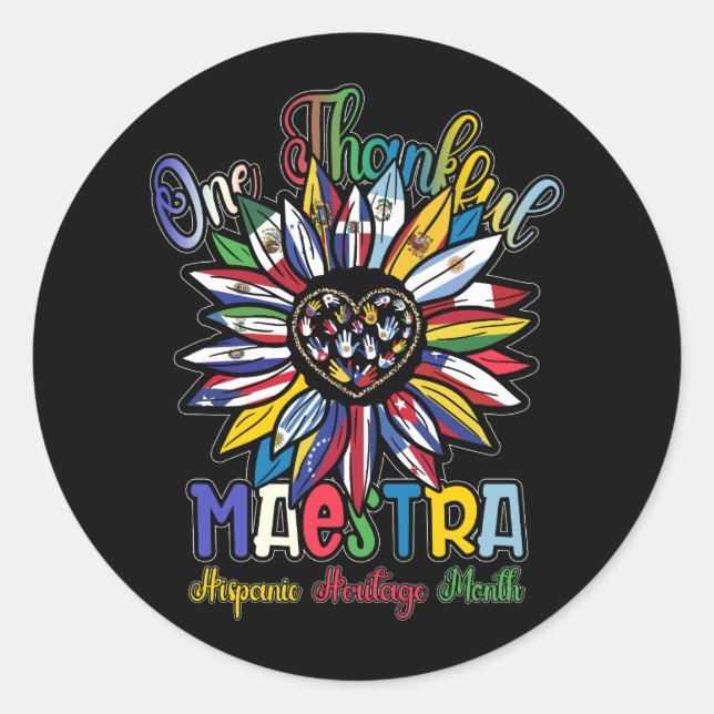 Adesivo Um agradecimento Hispânico Mês Professor Latino (Frente)