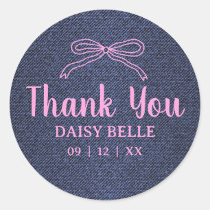 Adesivo Um Bebê de Jeans Azul Pequeno Churrasco de Bebê Me