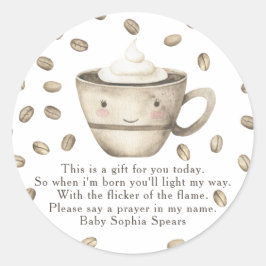 Adesivo Um bebê está a criar o rótulo da vela de oração