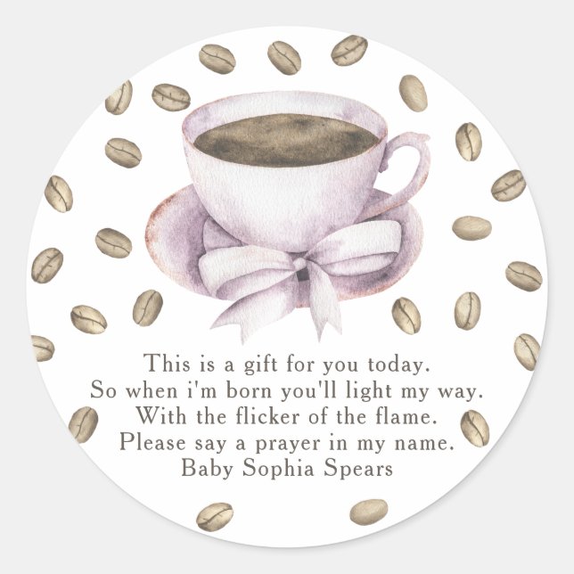 Adesivo Um bebê está a criar o rótulo da vela de oração (Frente)