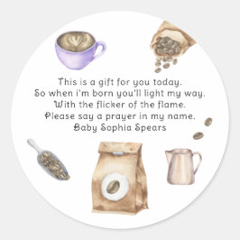 Adesivo Um bebê está a criar o rótulo da vela de oração