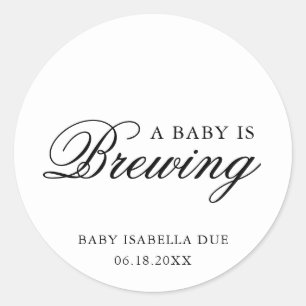 Adesivo Um Bebê Está Criando Chá de fraldas De Caligraf