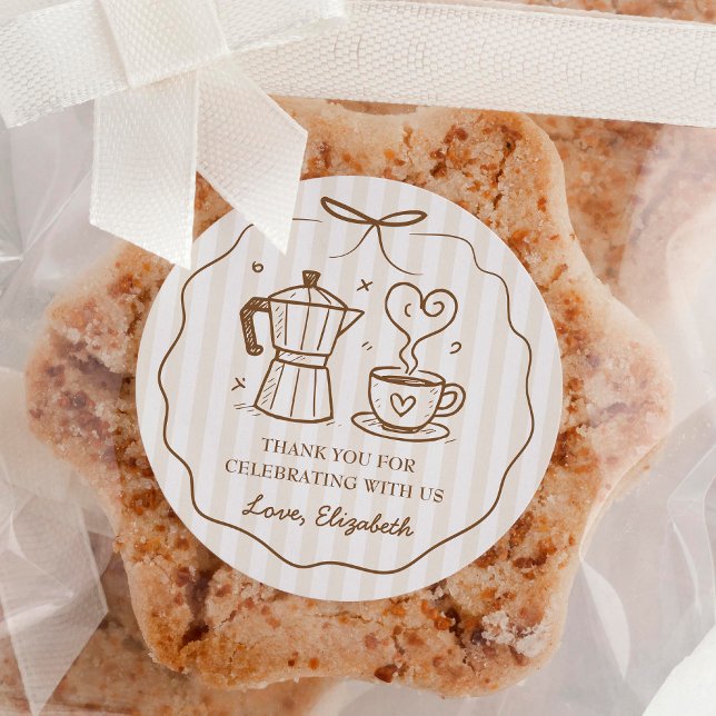 Adesivo Um Bebê Está Fazendo Café Obrigado (Criador carregado)