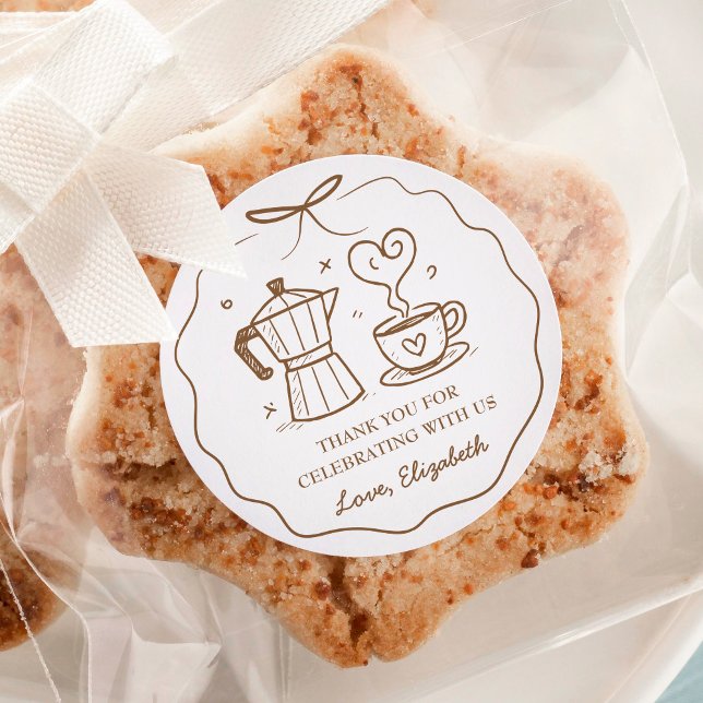 Adesivo Um Bebê Está Fazendo Café Obrigado (Criador carregado)