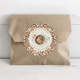 Adesivo Um Bebê Está Fazendo Chá de fraldas De Café