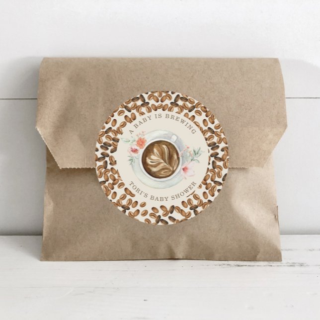 Adesivo Um Bebê Está Fazendo Chá de fraldas De Café (Criador carregado)