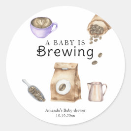 Adesivo Um Bebê Está Fazendo Chá de fraldas De Café