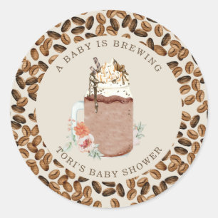 Adesivo Um Bebê Está Fazendo Chá de fraldas Frio De Café