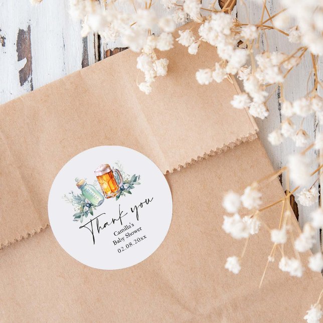 Adesivo Um Bebê Está Fazendo Chá de fraldas Obrigado (Criador carregado)