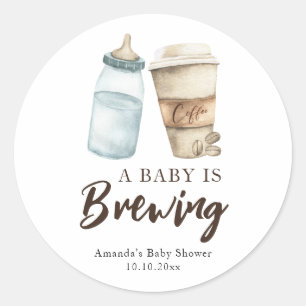 Adesivo Um Bebê está Preparando Café em Mamadeira Churrasc