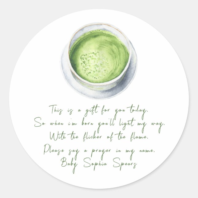 Adesivo Um bebê está preparando matcha - Rótulo de vela de (Frente)