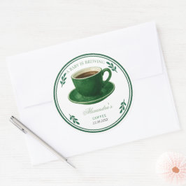 Adesivo Um Bebê Está Preparando Xícara de Café Chá de Bebê
