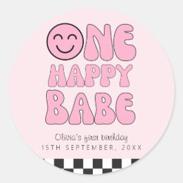 Adesivo Um Bebê Feliz Rosa