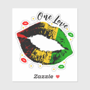 Adesivo Um Beijo de Rasta com Batom One Love