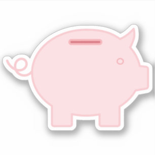 Adesivo Um belo banco de porquinhos por sorte e fortuna!