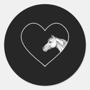 Adesivo Um Belo Cavalo Branco Para Raparigas Coração De