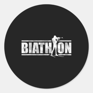 Adesivo Um biatleta com rifle e esquis de fundo Moti