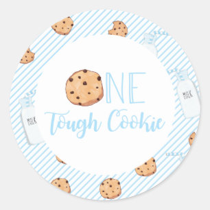 Adesivo Um Biscoito Duro Leite e Biscoitos azul Aniversári