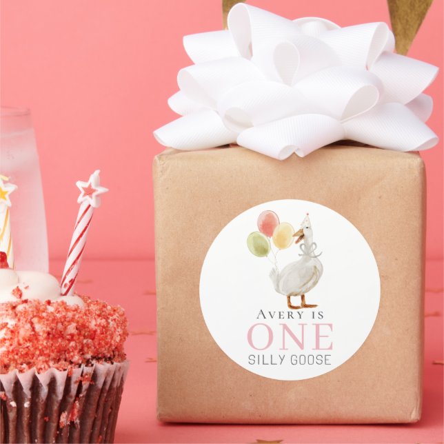 Adesivo Um Bobo Ganha primeiro aniversario Rosa (Festa)