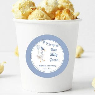 Adesivo Um Bobo ganso primeiro aniversario azul