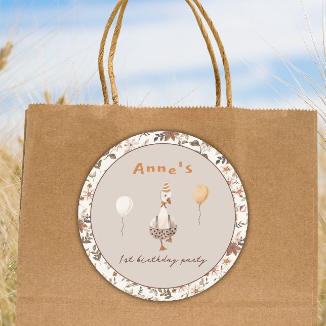 Adesivo Um Bobo Goose Neutra do primeiro aniversario (Criador carregado)