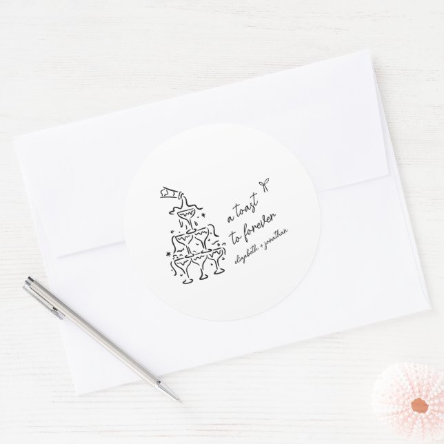 Adesivo Um brinde ao casamento para sempre (Envelope)