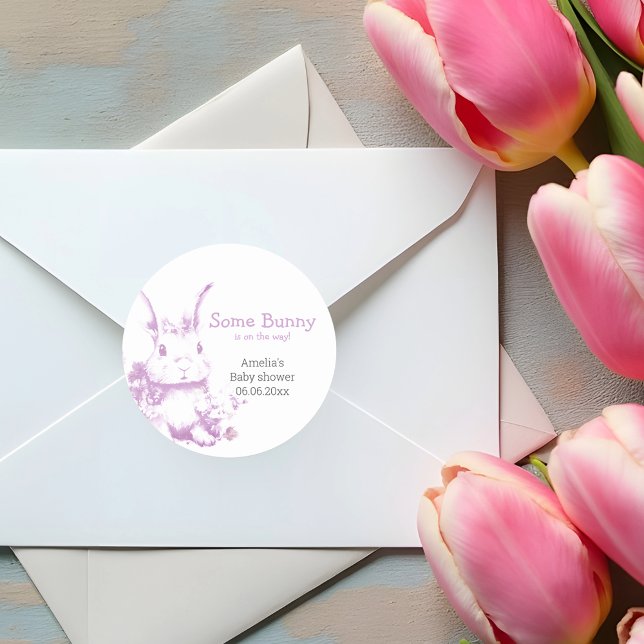 Adesivo Um Bunny está chegando Chá de fraldas (Criador carregado)